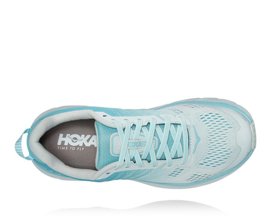 Hoka One One Walking Shoes Womens Blue/White - Clifton 6 - 26573VFOQ